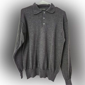 Cortina Italia 100% Merino Wool Adult Large Gray Preppy Men’s Polo Merino